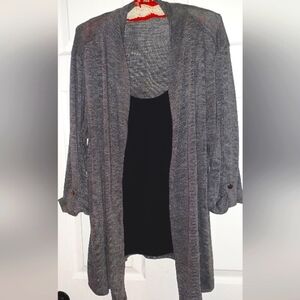 Grey sweater with attached shell